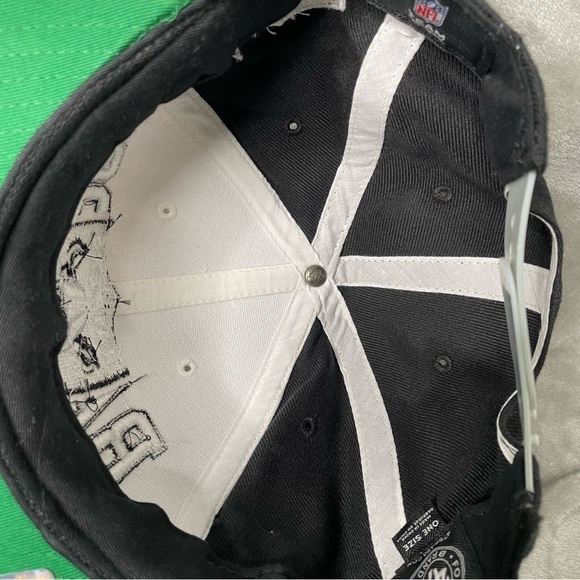 47 Brand NFL Raiders Football White Black Silver Snap Back Hat One Size Fits All - Picture 6 of 8